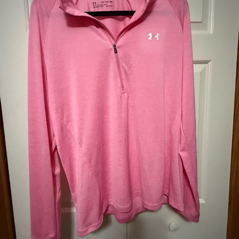 Under Armour HeatGear Pink Zip-Up Top